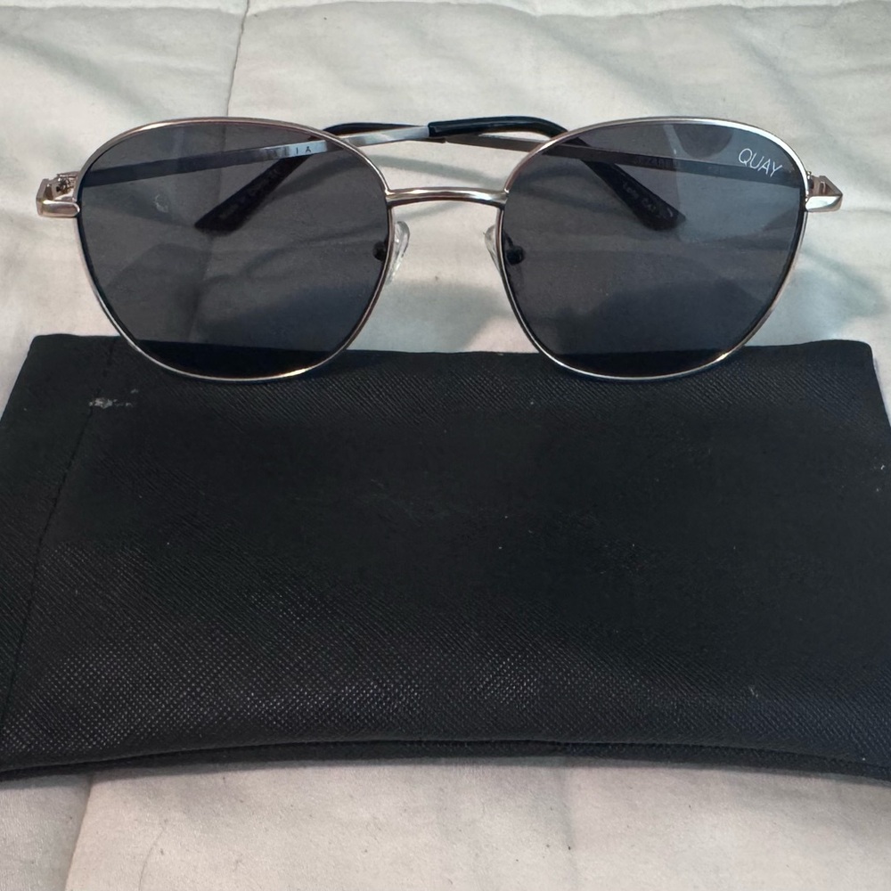 Quay Australia Silver and Black Sunglasses